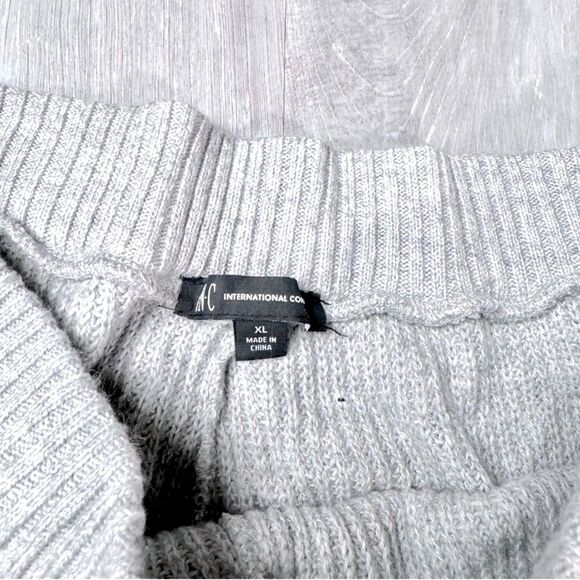 INC Women's XL NWT Gray Sweater Knit Festive Sequin Jogger Sweatpants New - Picture 2 of 5